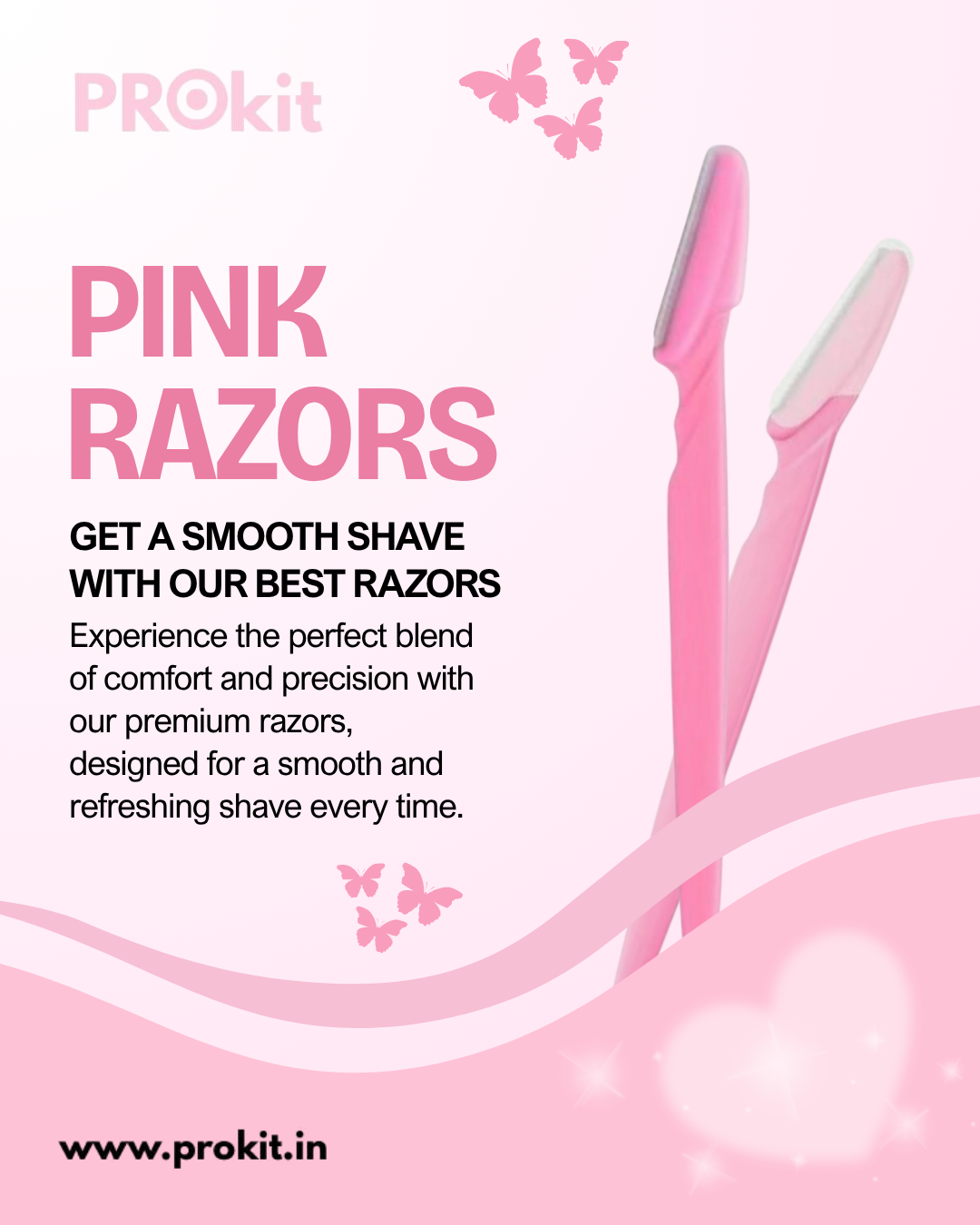 Dermaplaning & Eyebrow Razors – Pink (Set of 3) | Smooth Skin, Precise Shaping