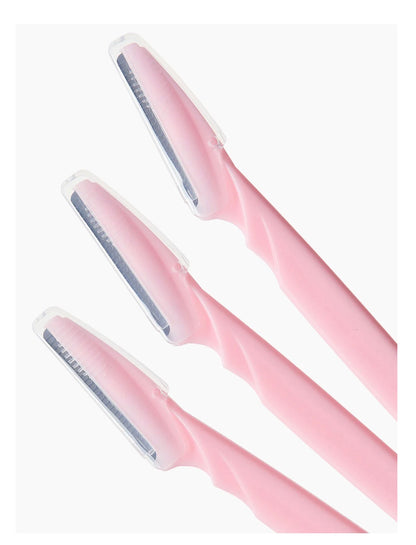 Dermaplaning & Eyebrow Razors – Pink (Set of 3) | Smooth Skin, Precise Shaping