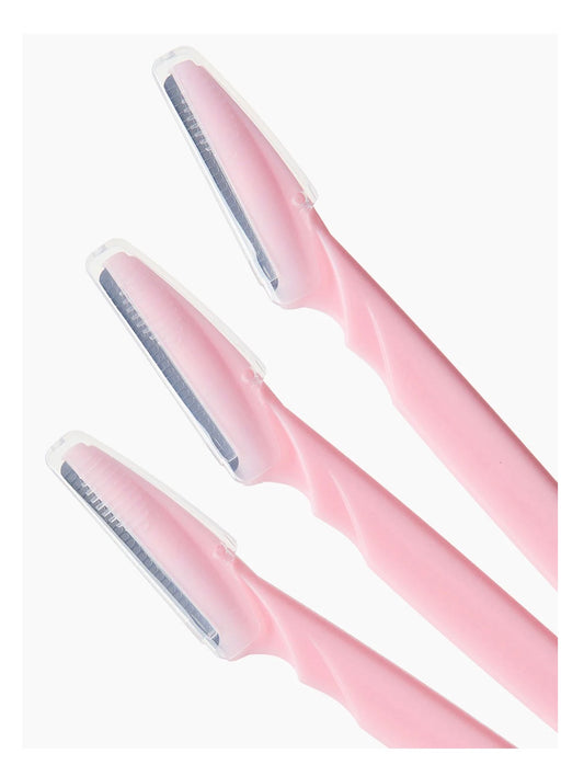 Dermaplaning & Eyebrow Razors – Pink (Set of 3) | Smooth Skin, Precise Shaping