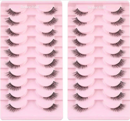 Half Lashes – Set of 10 Pairs | Natural Outer-Corner Lashes for Everyday Wear