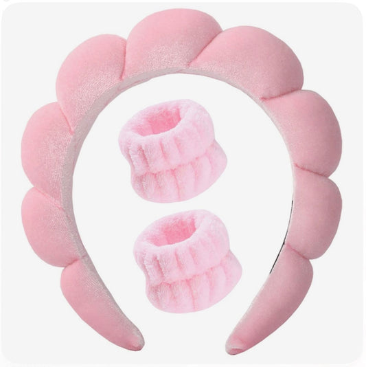 Bubble Headband Set + Ice Face Roller Combo
