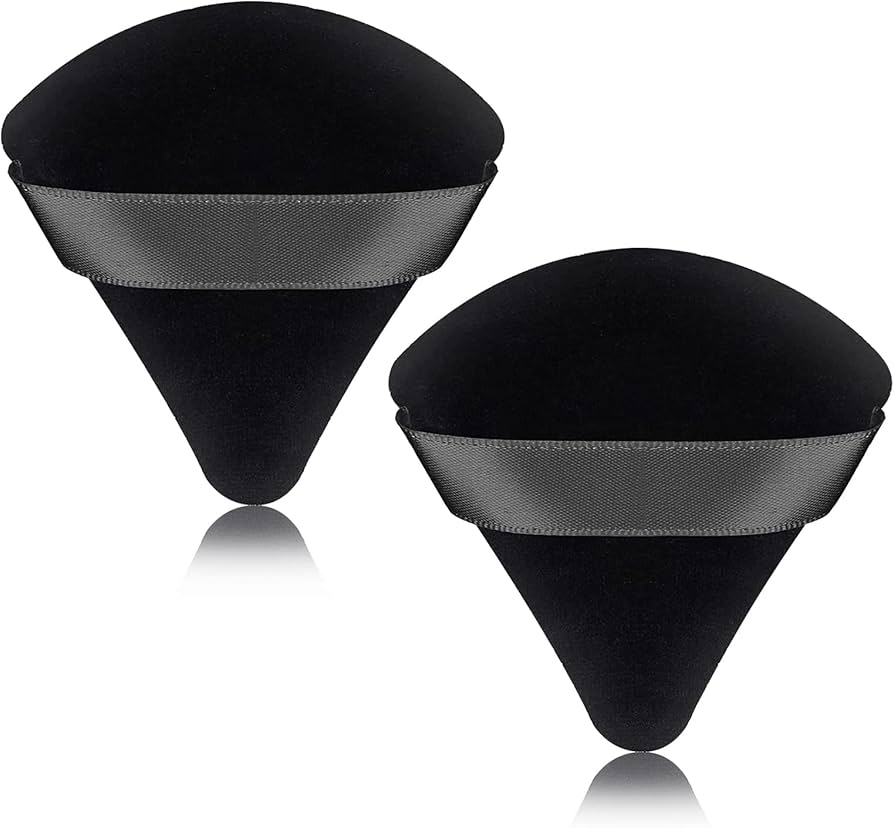 Pizza Powder Puff – Pack of 2 (Black) | Flawless Under-Eye & T-Zone Setting Puffs