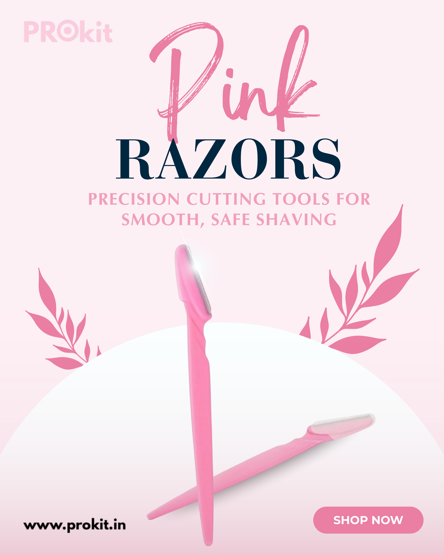 Dermaplaning & Eyebrow Razors – Pink (Set of 3) | Smooth Skin, Precise Shaping