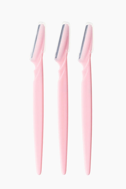 Dermaplaning & Eyebrow Razors – Pink (Set of 3) | Smooth Skin, Precise Shaping