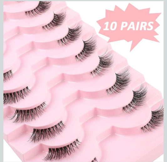 Half Lashes – Set of 10 Pairs | Natural Outer-Corner Lashes for Everyday Wear