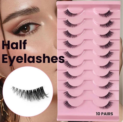 Half Lashes – Set of 10 Pairs | Natural Outer-Corner Lashes for Everyday Wear