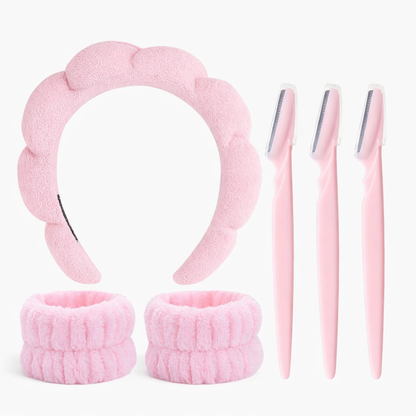 Bubble Headband Set +  Dermaplaning Razors Combo