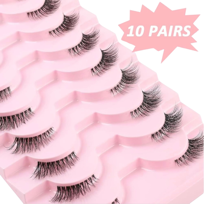 Half Eyelashes – 10 Pairs Set | Natural, Lightweight, Everyday Wear
