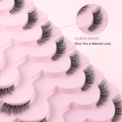 Half Eyelashes – 10 Pairs Set | Natural, Lightweight, Everyday Wear